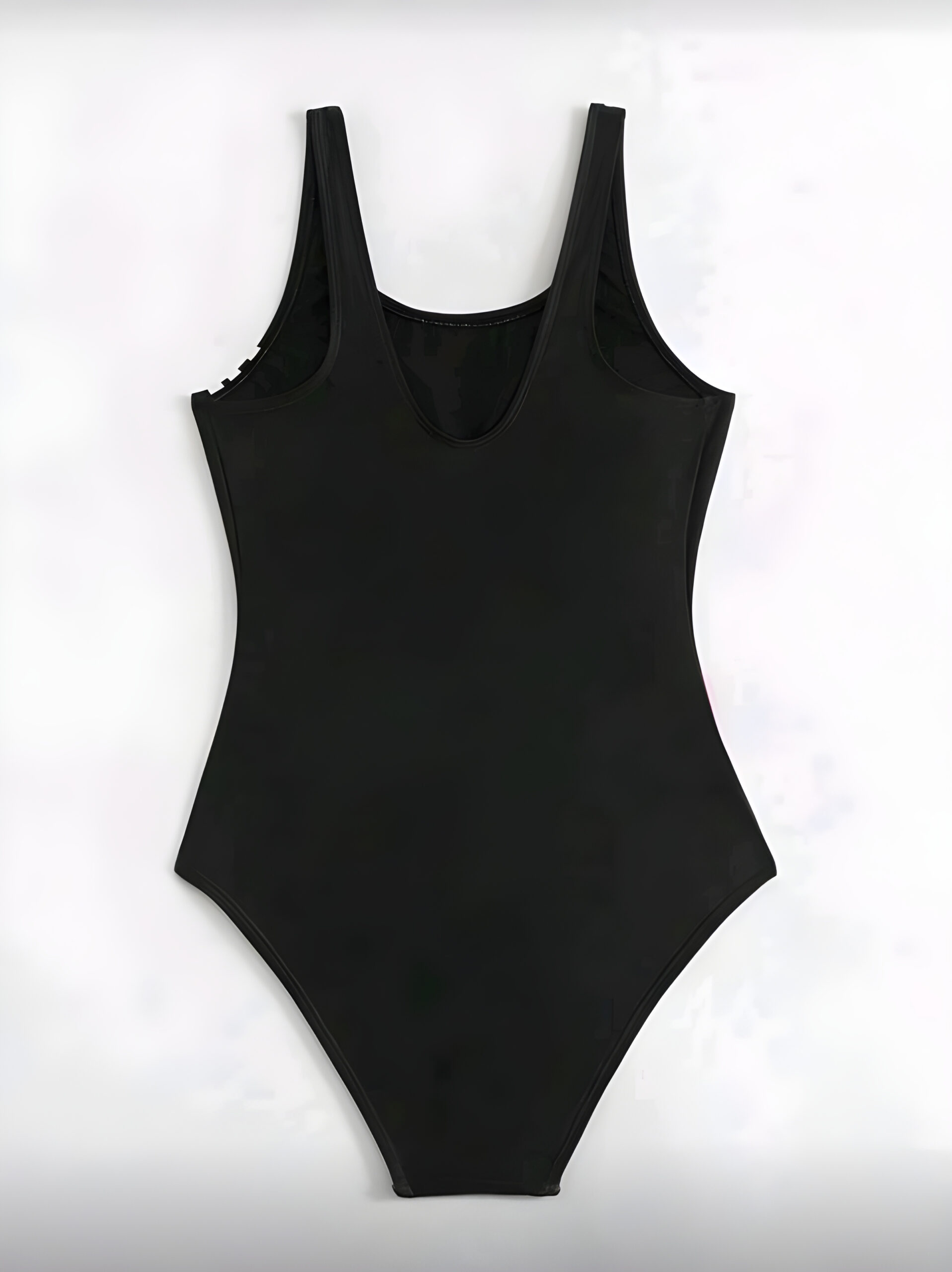 Women Color Block Black & White One Piece Swimsuit  WSW-001