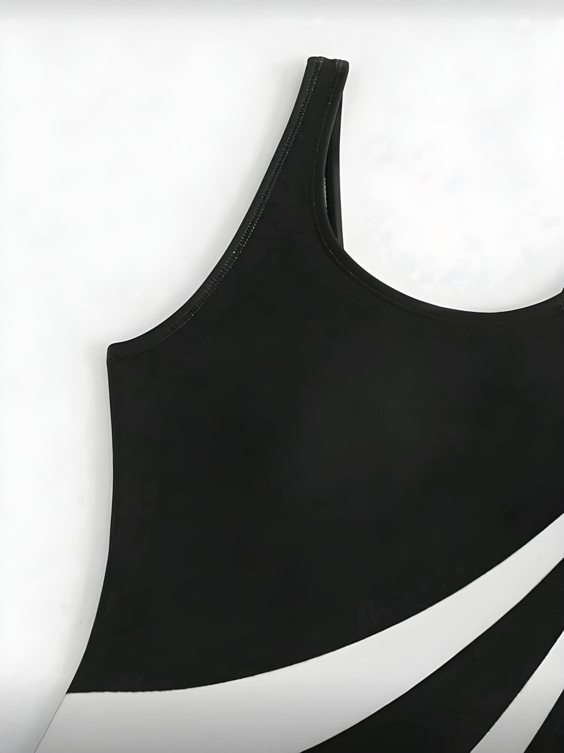 Women Color Block Black & White One Piece Swimsuit  WSW-001