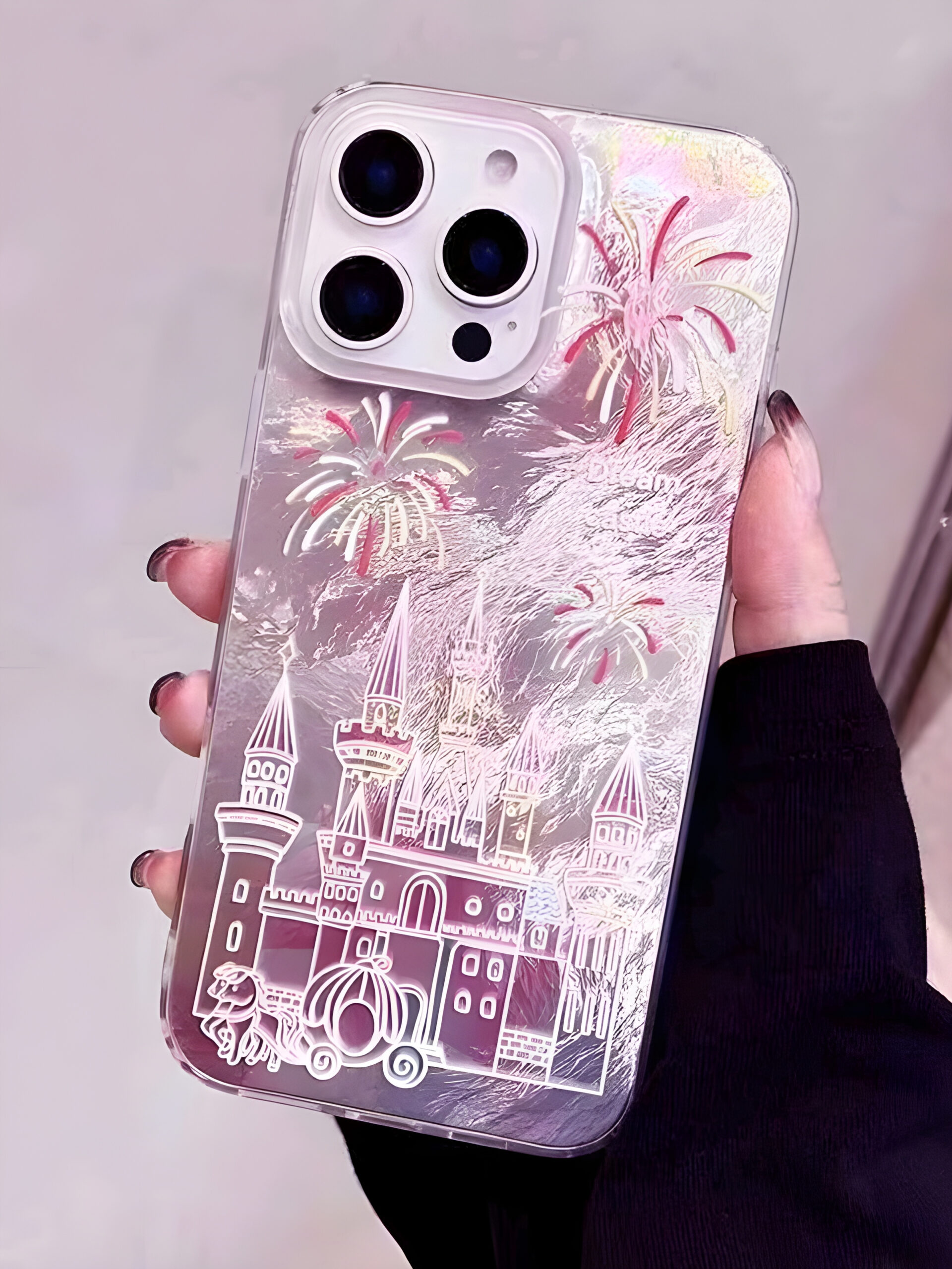 03fb6499-ea27-445b-a243-cfadfbc31580 Phone Case Pink Fireworks Castle Phone Case , WAC-0010