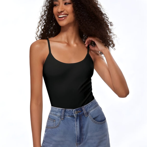 Black Solid Basic Tank Top Camisole, WAK-005