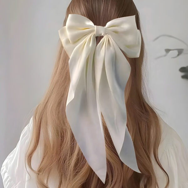 Off-White Women's Long Tail Bow Hair Clips , WAC-005