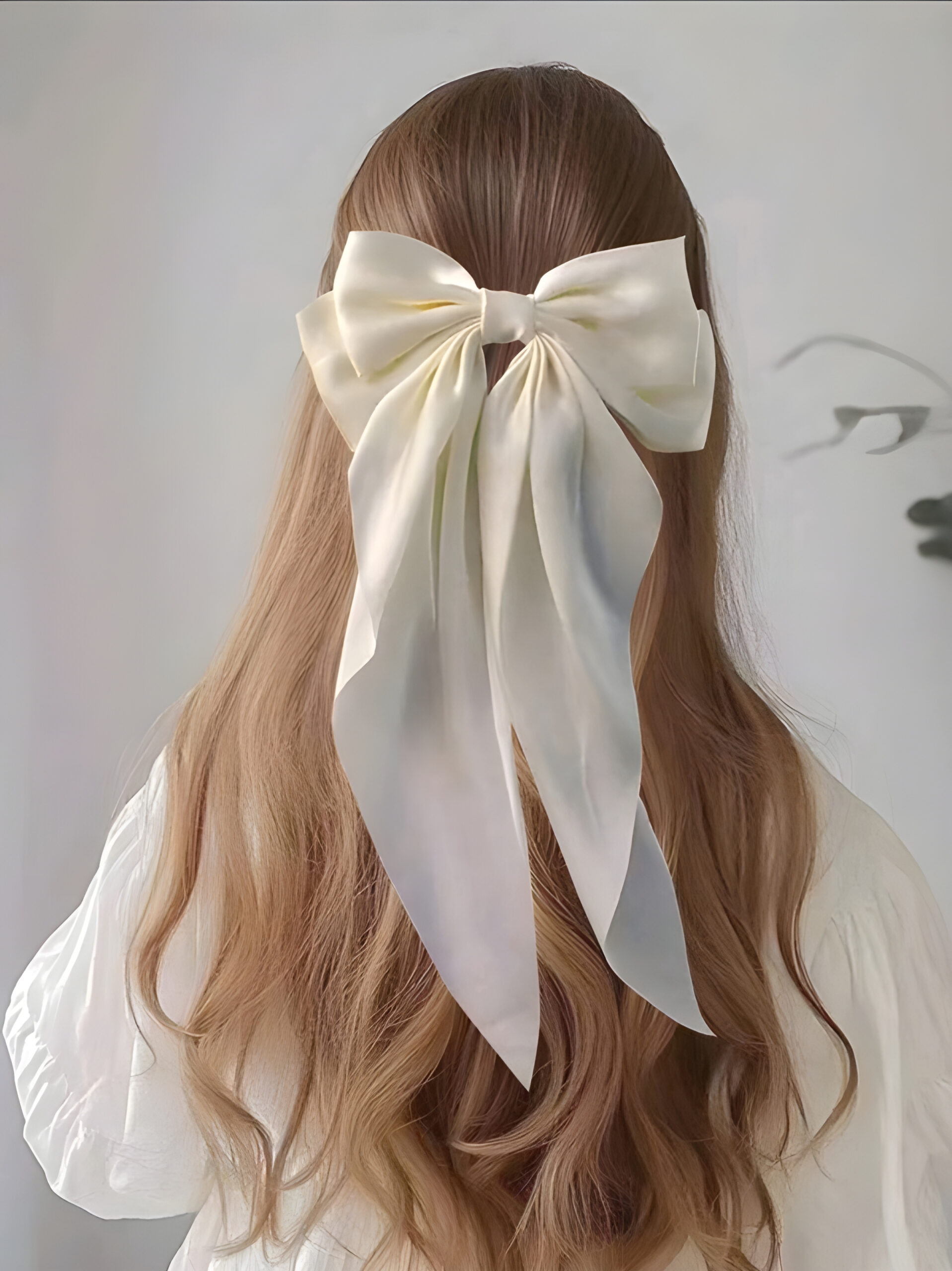 11 Off-White Women's Long Tail Bow Hair Clips , WAC-005