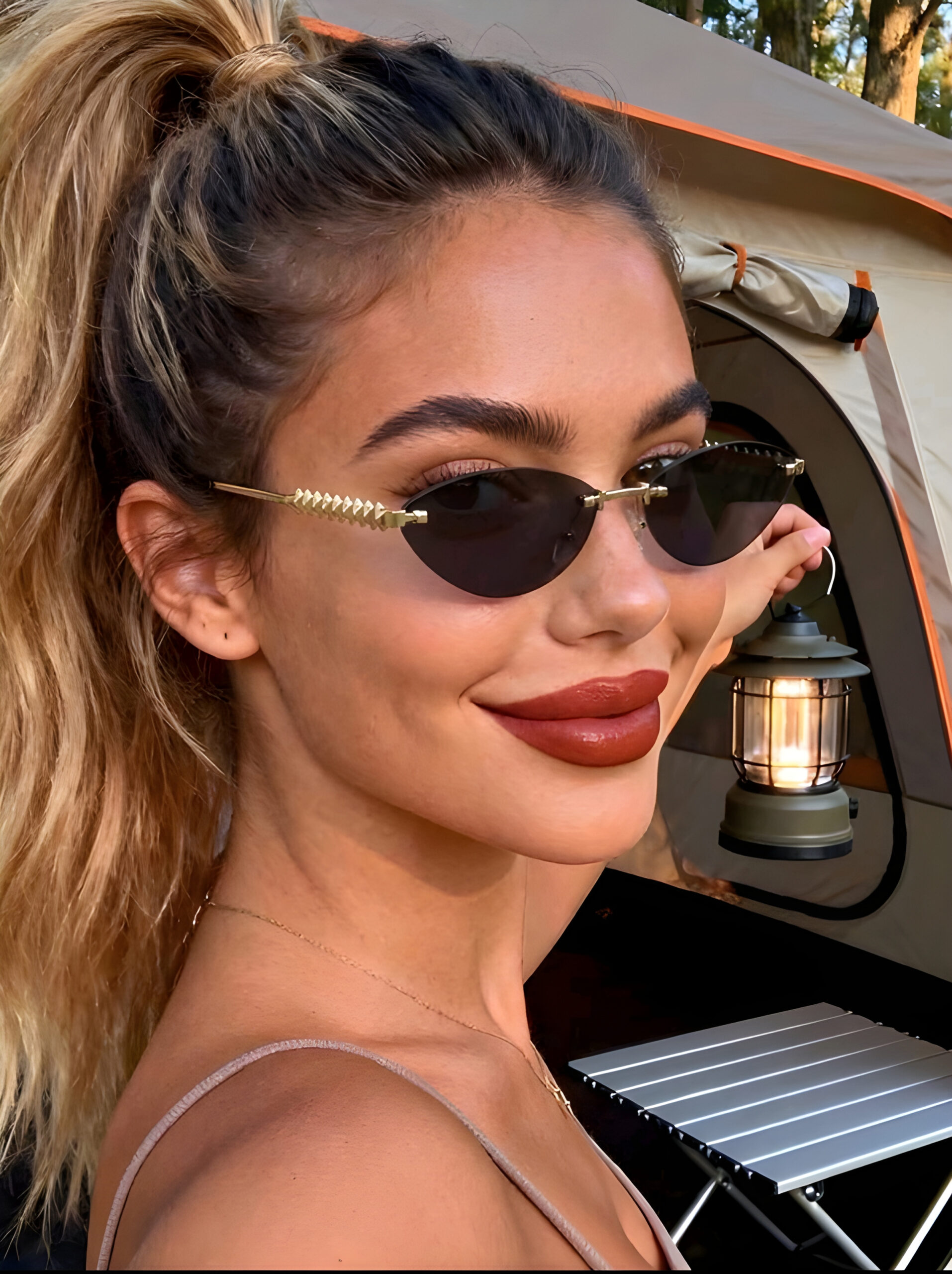 Cat Eye Small Frame Sunglasses, WAC-008