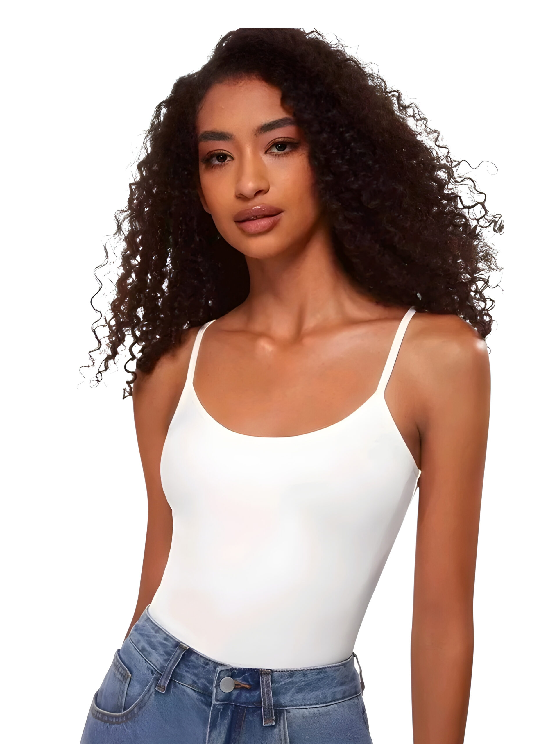 White Solid Basic Tank Top Camisole, WAK-004