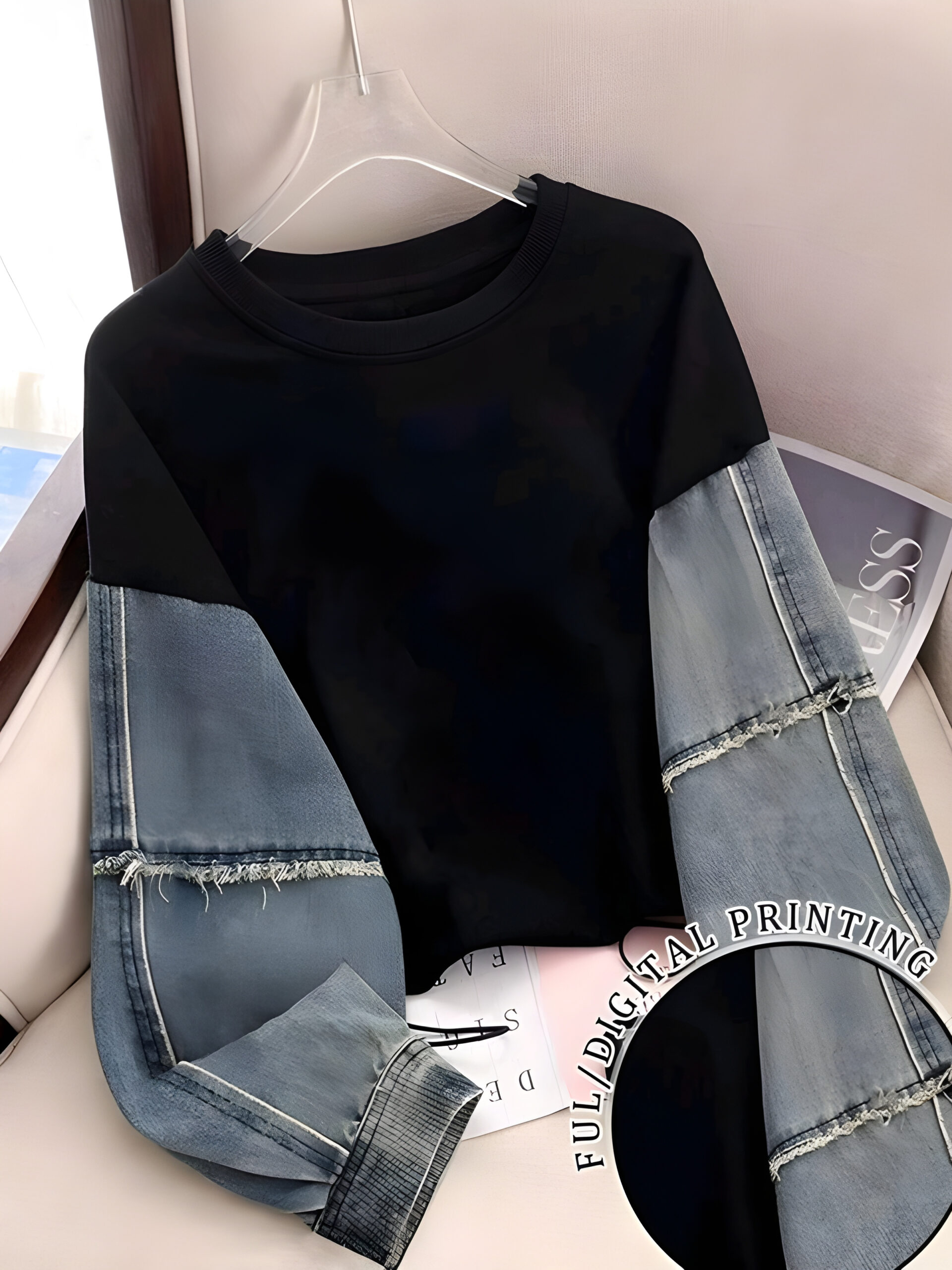 Round Neck Drop Shoulder Long Sleeve, WTP-003