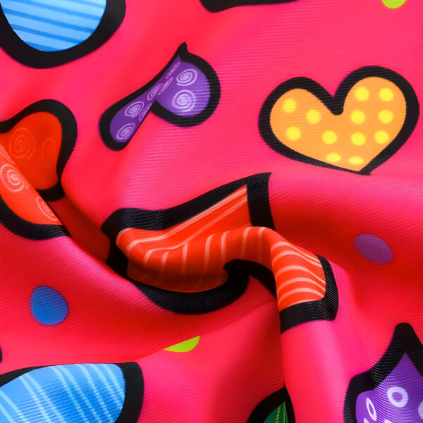 Girls One Piece Swimsuit Quick Dry Heart Red Print, KSW-0022