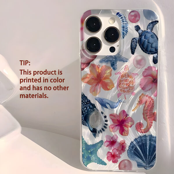 Phone Case 1pc Fashionable Blue & Orange Seashell, WAC-009