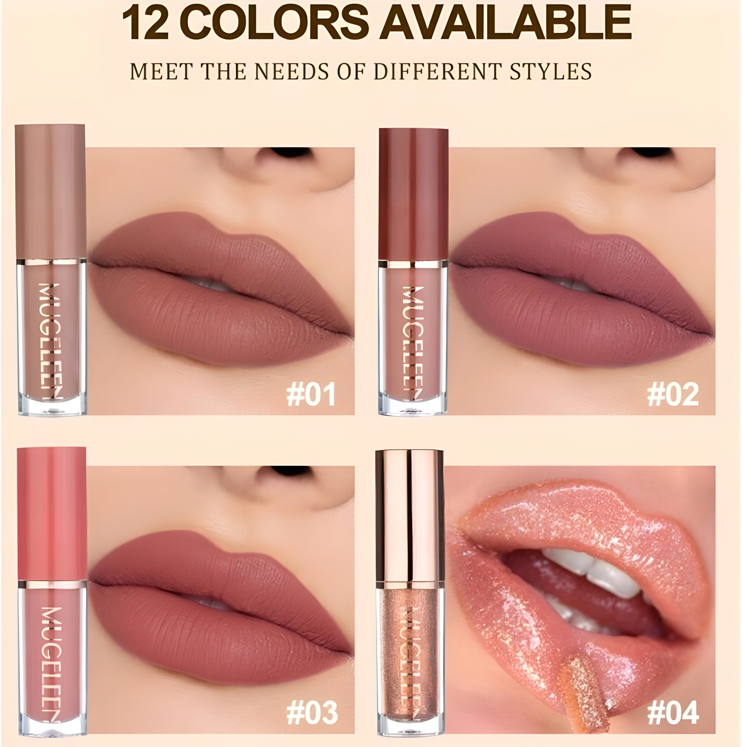 12pcs Lip Gloss Set Makeup, WMU-003