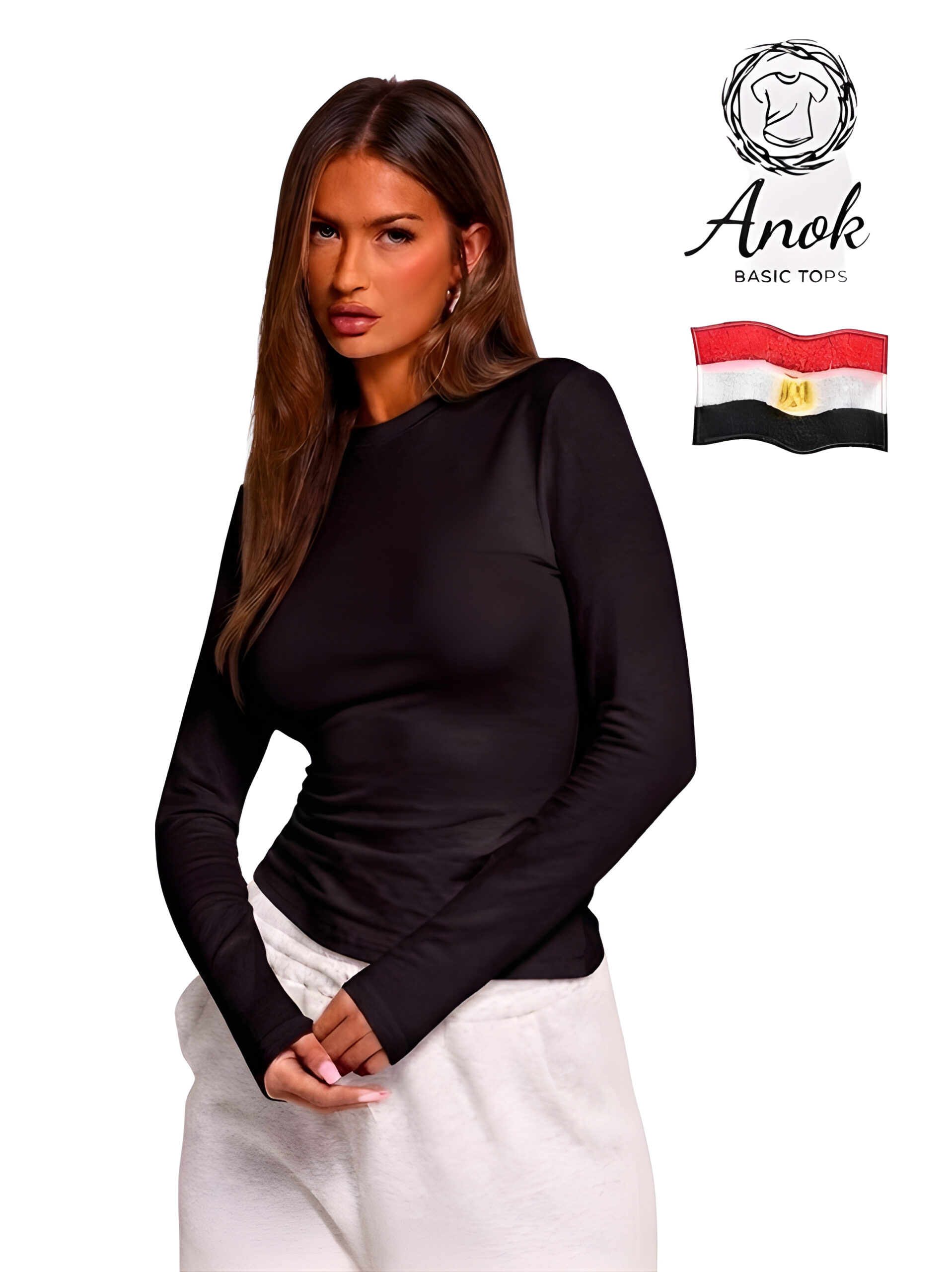 852ee701-3843-4460-8a0c-0553185392ca Black Round-Neck Solid Basic Tank Top Long Sleeve, WAK-002