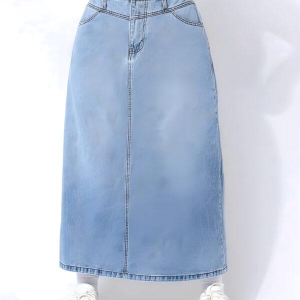 Button Denim Skirt, Summer, WSK-001