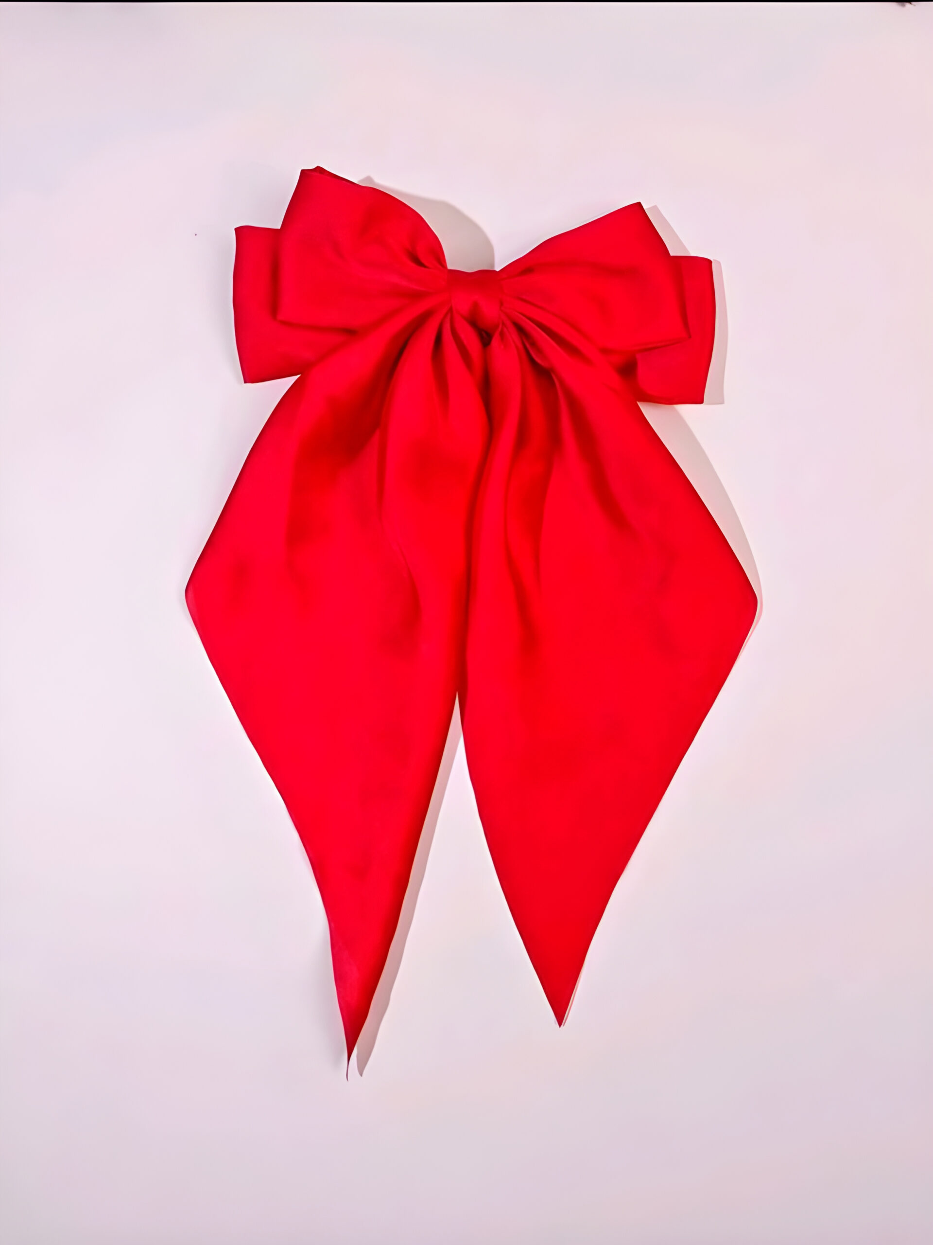Red Women's Long Tail Bow Hair Clips , WAC-001
