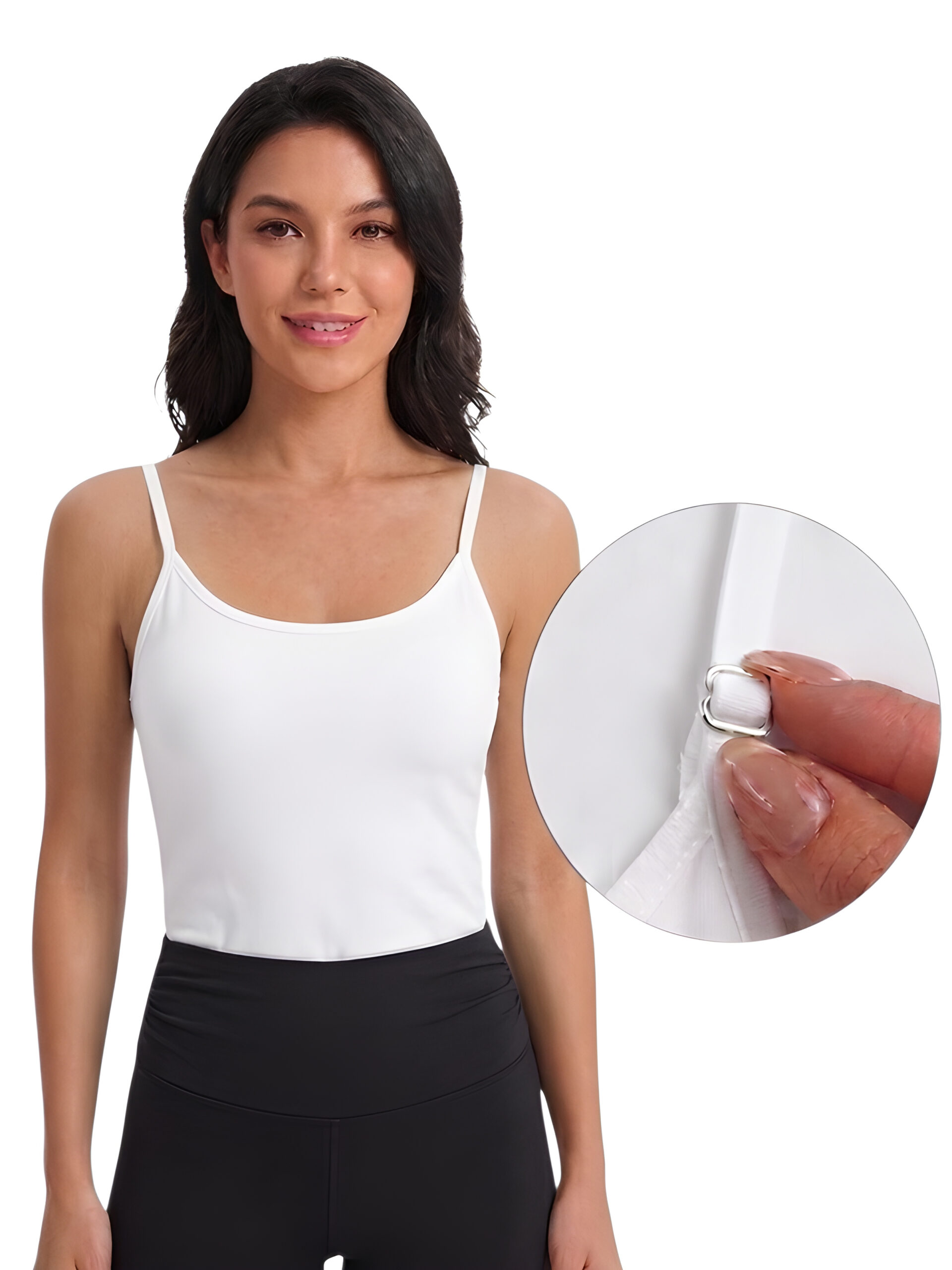 White Solid Basic Tank Top Camisole, WAK-004