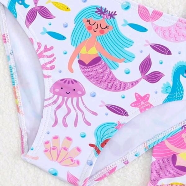 3 Pieces Young Girls Printed Bikini Set With Ruffles,Kids Swimsuits, Kids, KSW-007