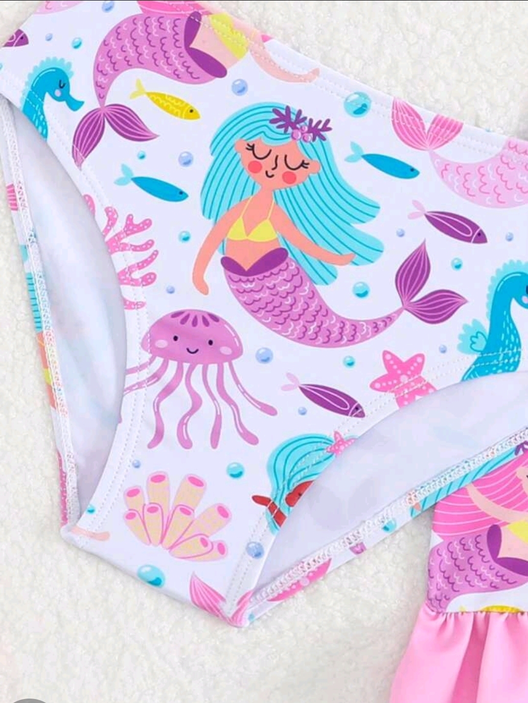 3 Pieces Young Girls Printed Bikini Set With Ruffles,Kids Swimsuits, Kids, KSW-007
