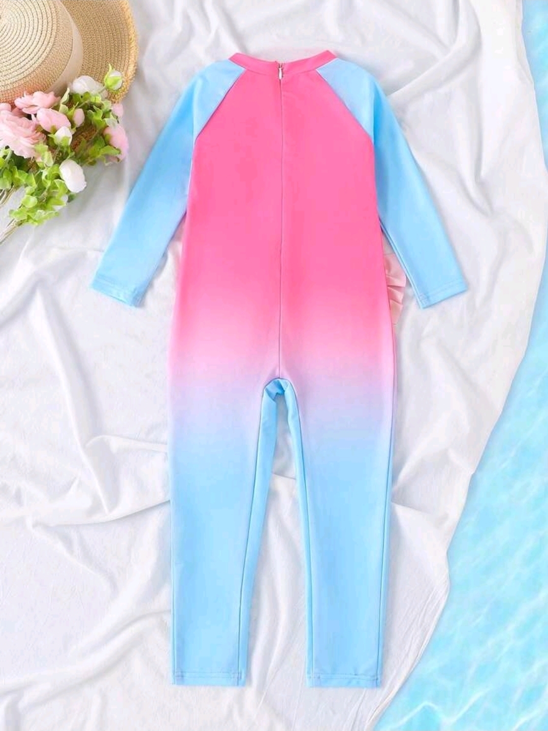 Young Girls Color Pink & Blue, Crown, Flamingo, Sleeve One-Piece Jumpsuit, KSW-0012