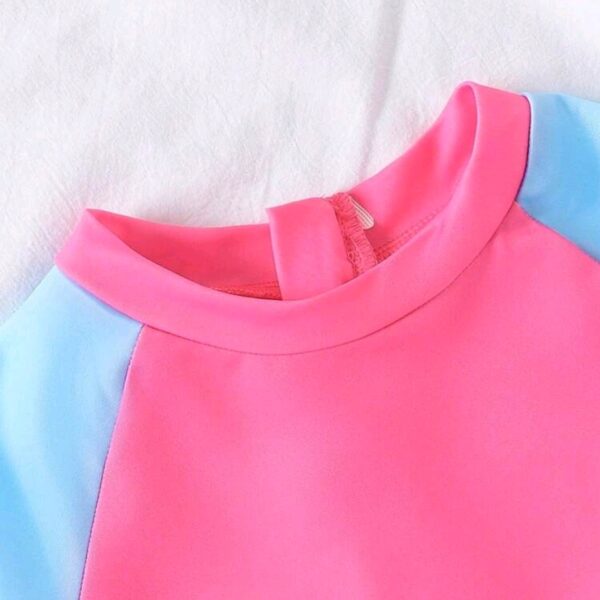 Young Girls Color Pink & Blue, Crown, Flamingo, Sleeve One-Piece Jumpsuit, KSW-0012