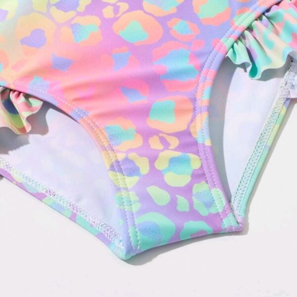 Young Girl 3packs Leopard Print Bikini Set & Beach Skirt Summer Beach  , Kids, KSW-0014