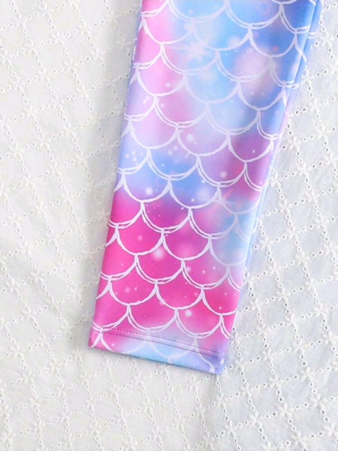 Young Girl Swimwear, Colorful Scales Print , Kids, KSW-0017