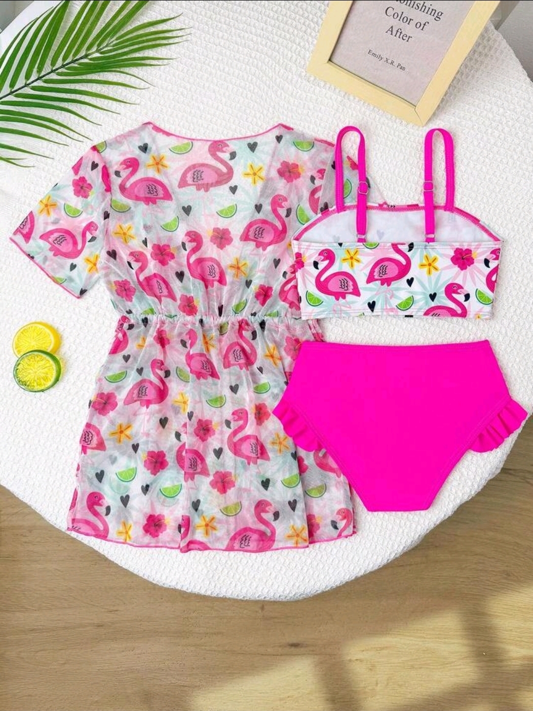 GraphicGems 3pcs/Set Young Girls Swimwear SetKids, KSW-0019