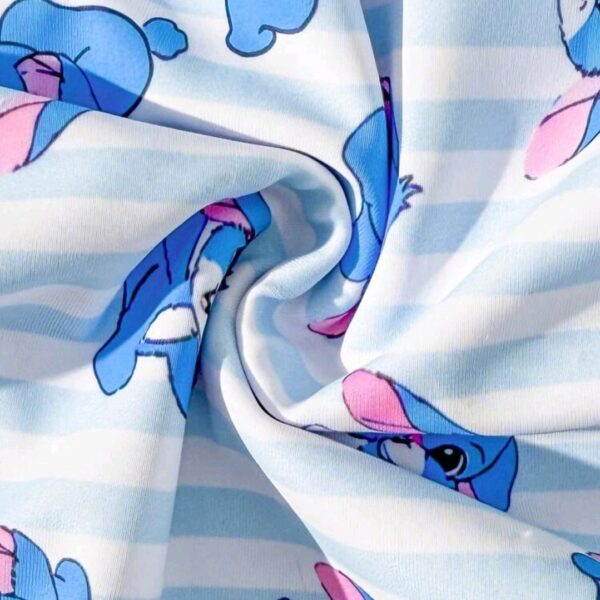 Young Girls Cute Stitch Ruffled One-Piece Swimsuit Kids, KSW-0020