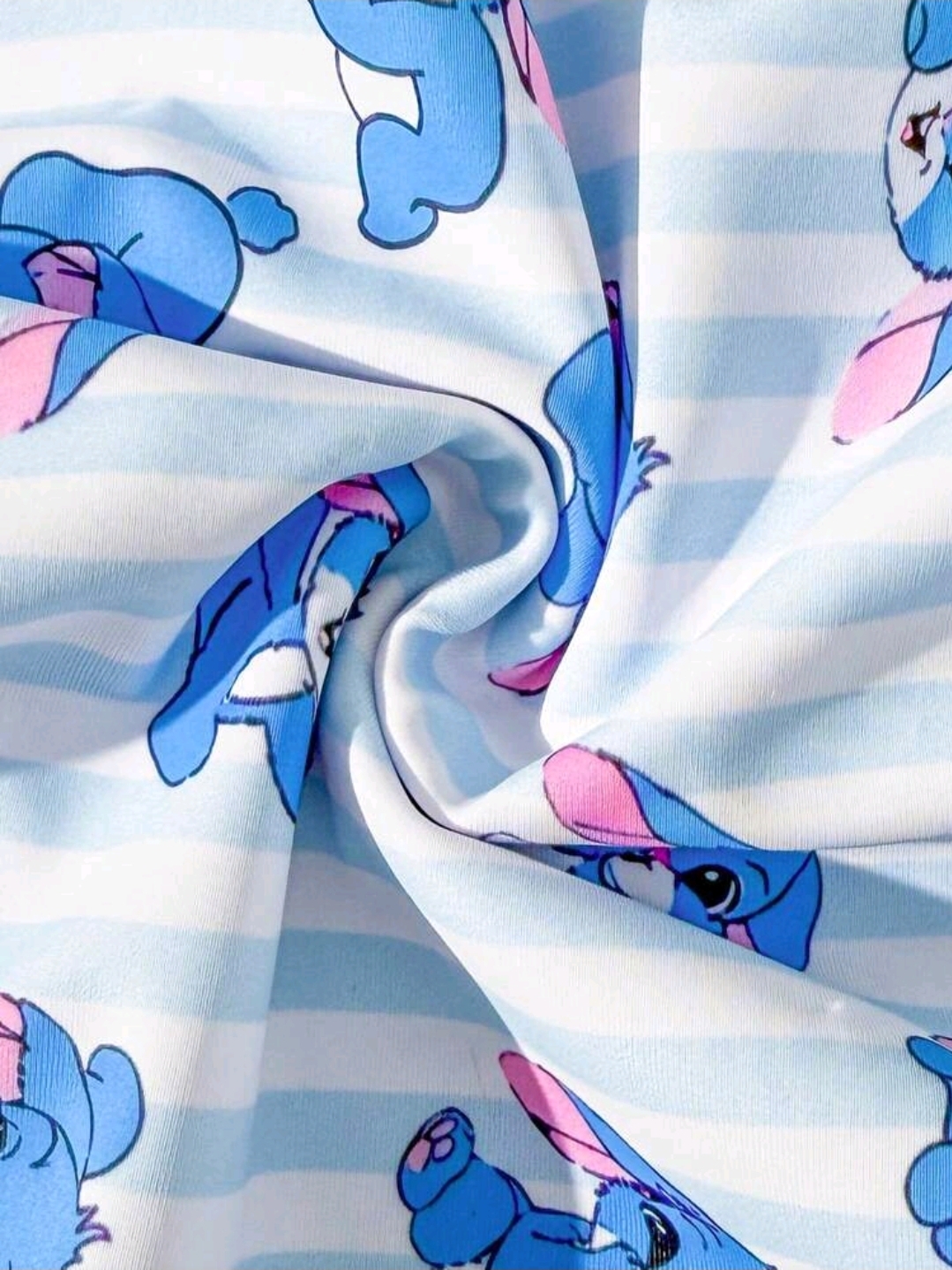 Young Girls Cute Stitch Ruffled One-Piece Swimsuit Kids, KSW-0020