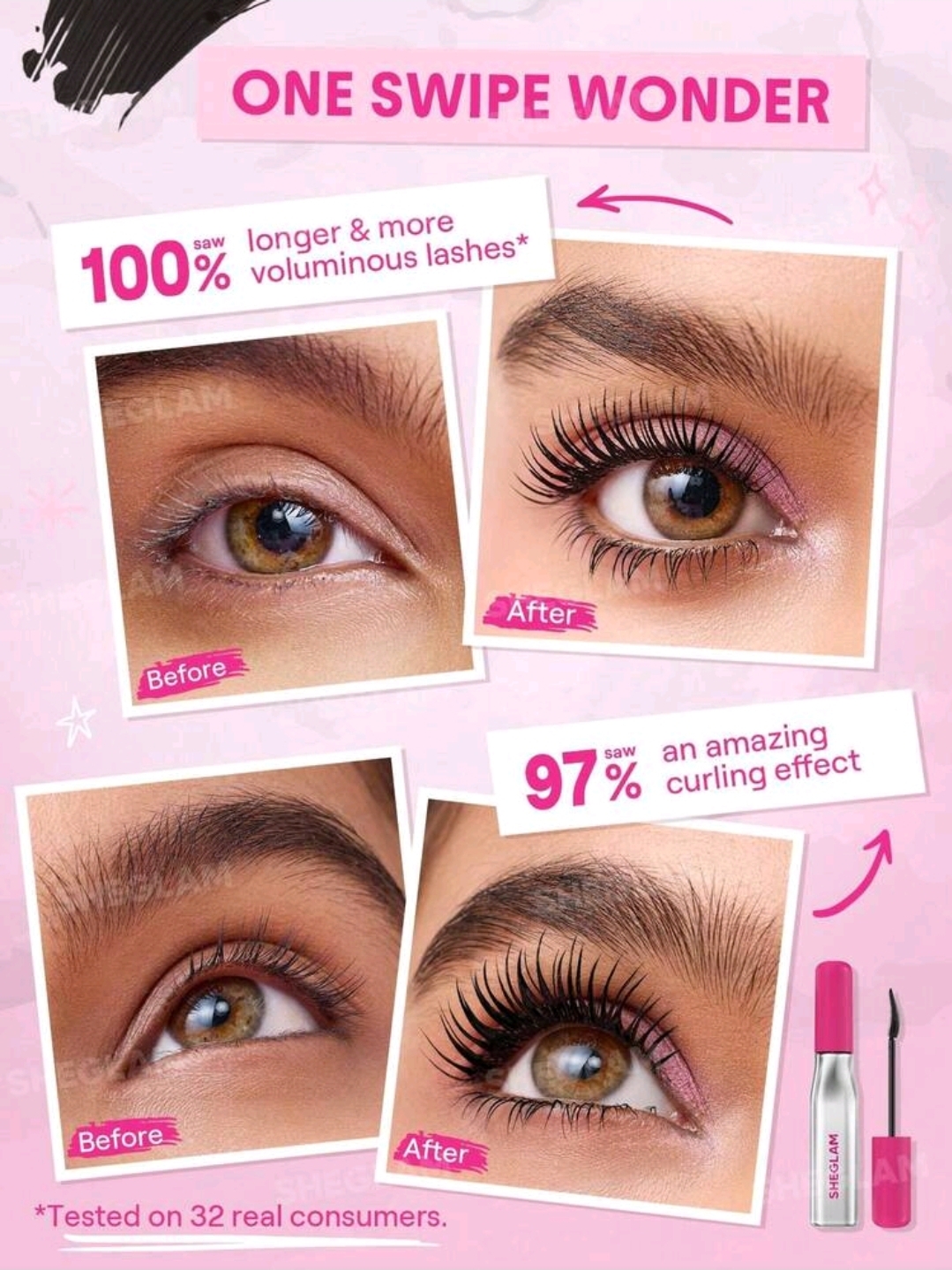 SHEGLAM Lashlighter up & out Mascara Makeup, WMU-002
