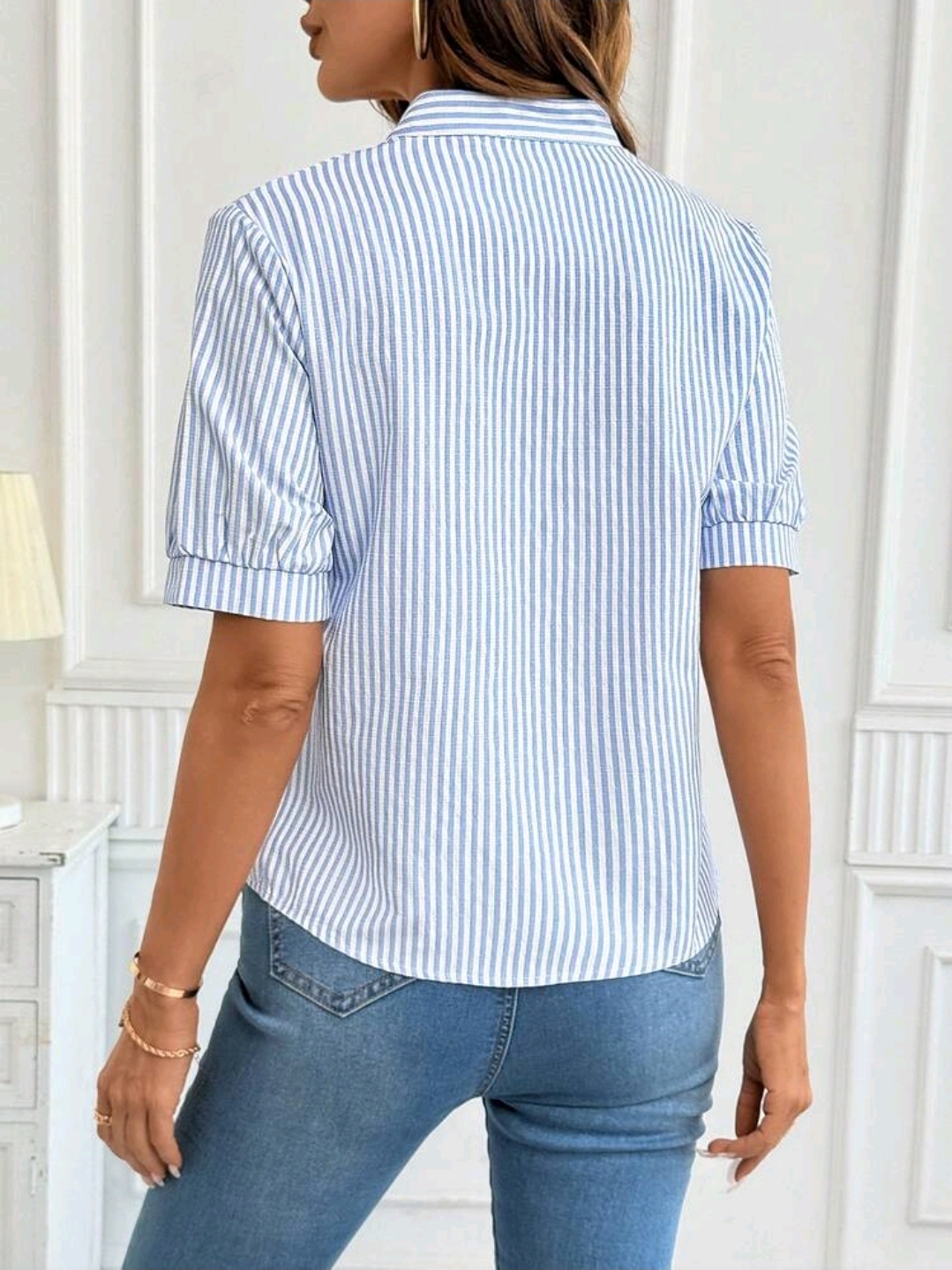 Blue And White Striped Shirt, WTP-001