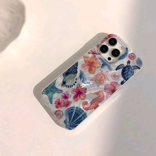 Phone Case 1pc Fashionable Blue & Orange Seashell, WAC-009