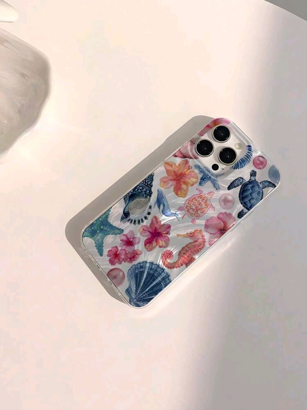 Phone Case 1pc Fashionable Blue & Orange Seashell, WAC-009