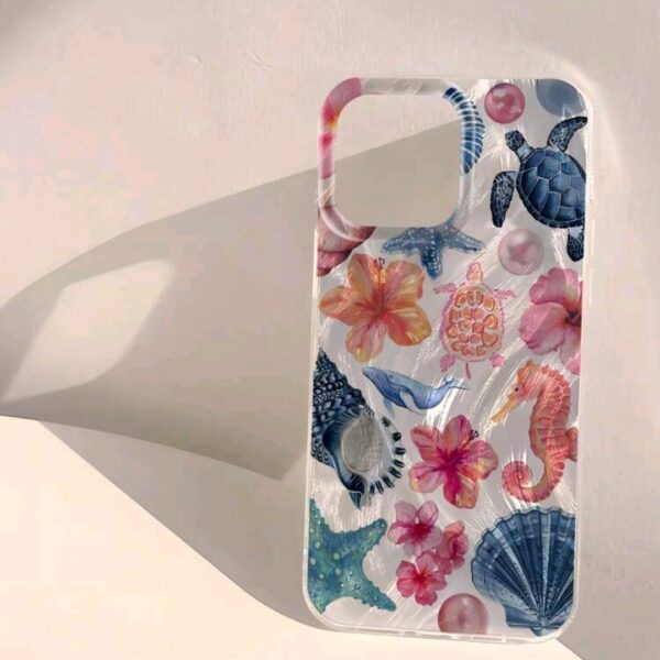 Phone Case 1pc Fashionable Blue & Orange Seashell, WAC-009