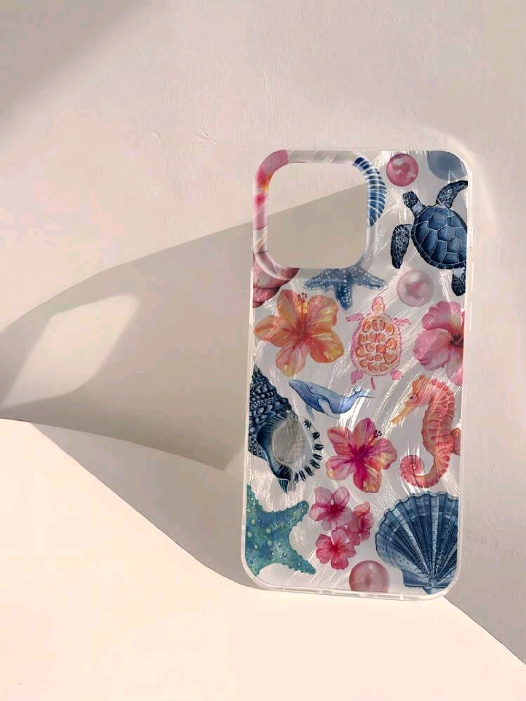 Phone Case 1pc Fashionable Blue & Orange Seashell, WAC-009
