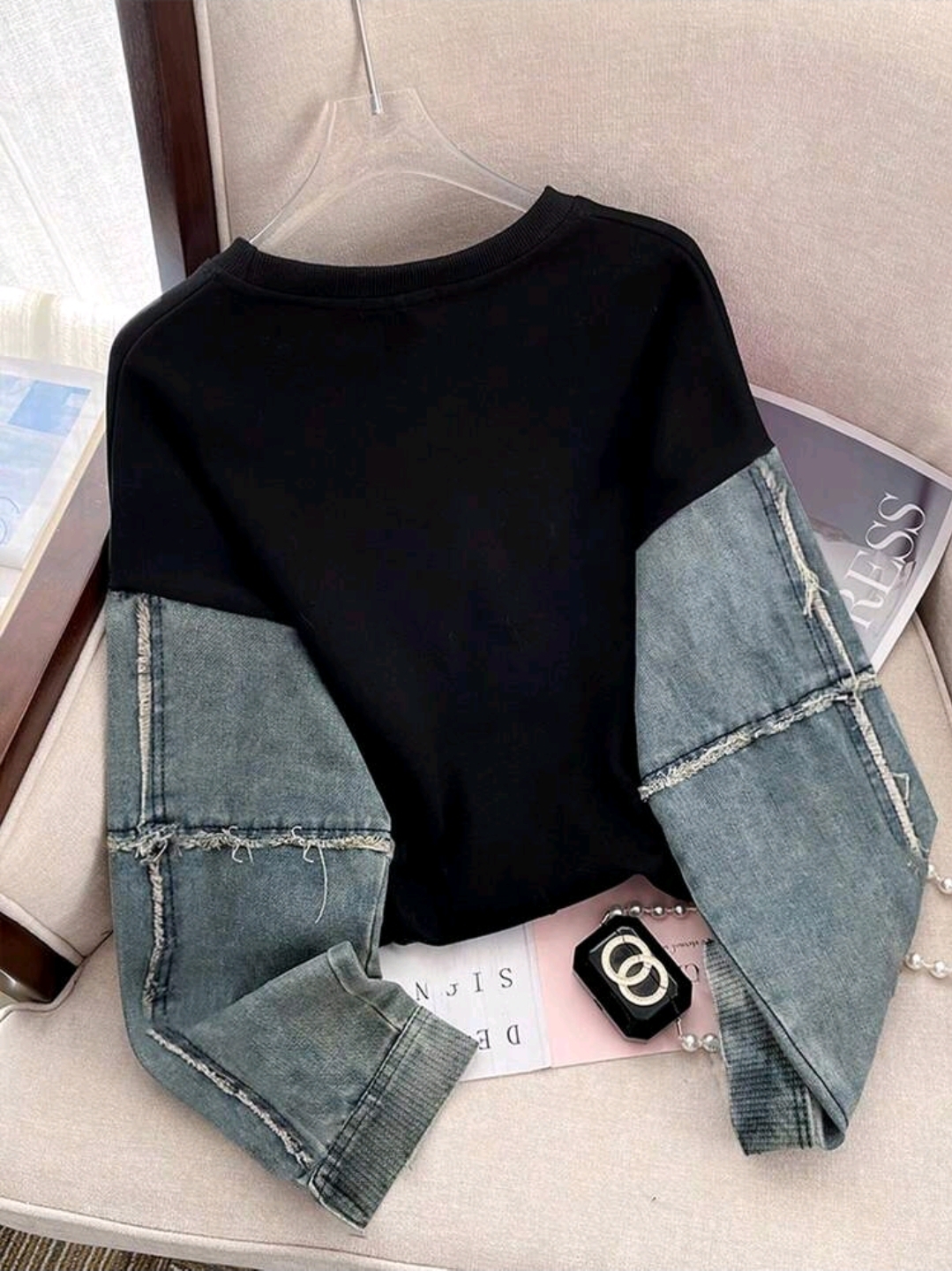 Round Neck Drop Shoulder Long Sleeve, WTP-003