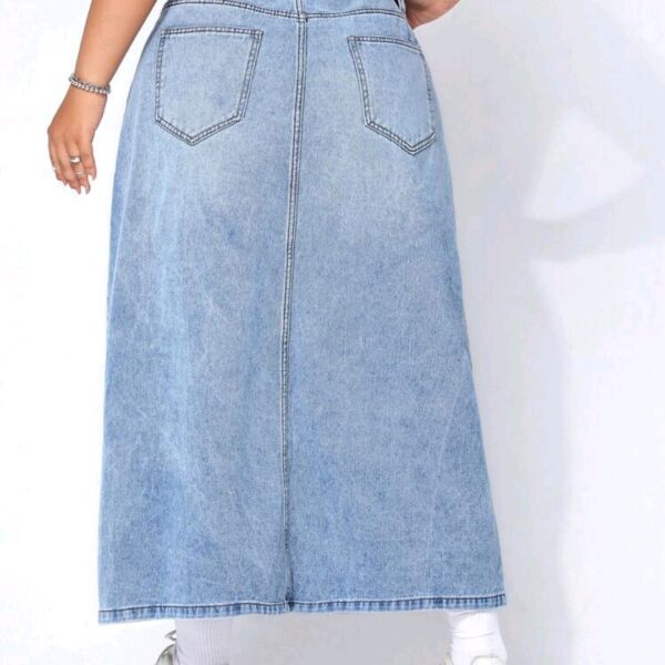 Button Denim Skirt, Summer, WSK-001