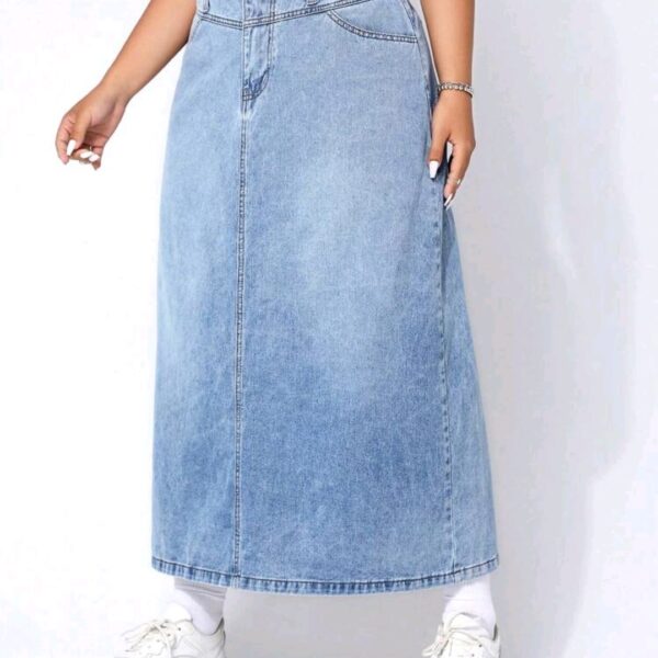Button Denim Skirt, Summer, WSK-001