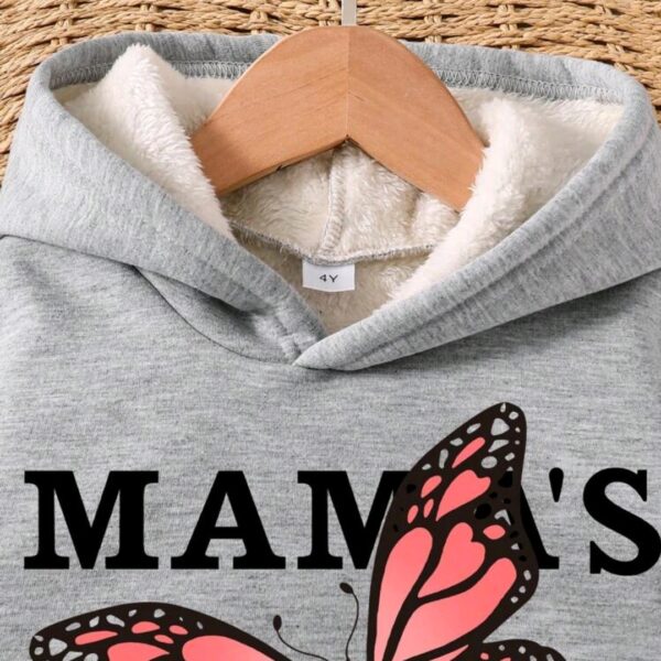 Toddler Cartoon Pattern Print Warm Hoodie, KTP-002