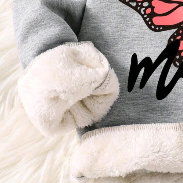 Toddler Cartoon Pattern Print Warm Hoodie, KTP-002
