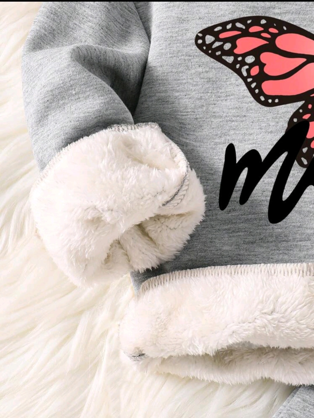 Toddler Cartoon Pattern Print Warm Hoodie, KTP-002