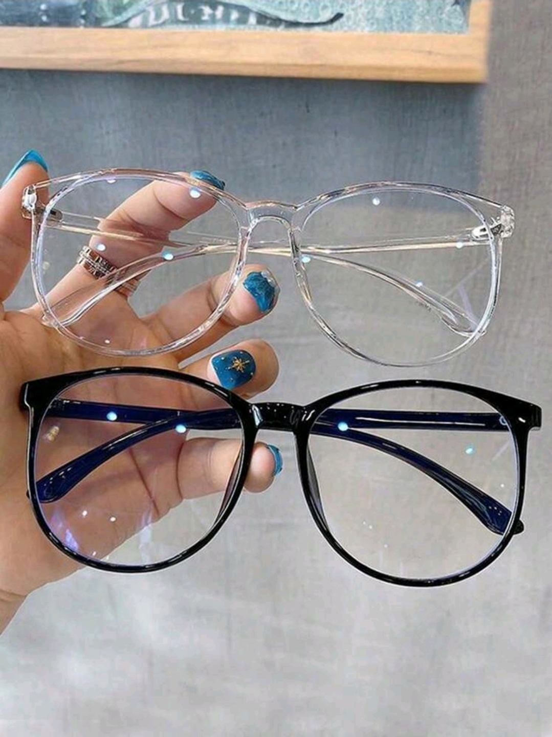 2 Pics Of Oversized Fashion Glasses-Korean-Style Glasses, WAC-0011