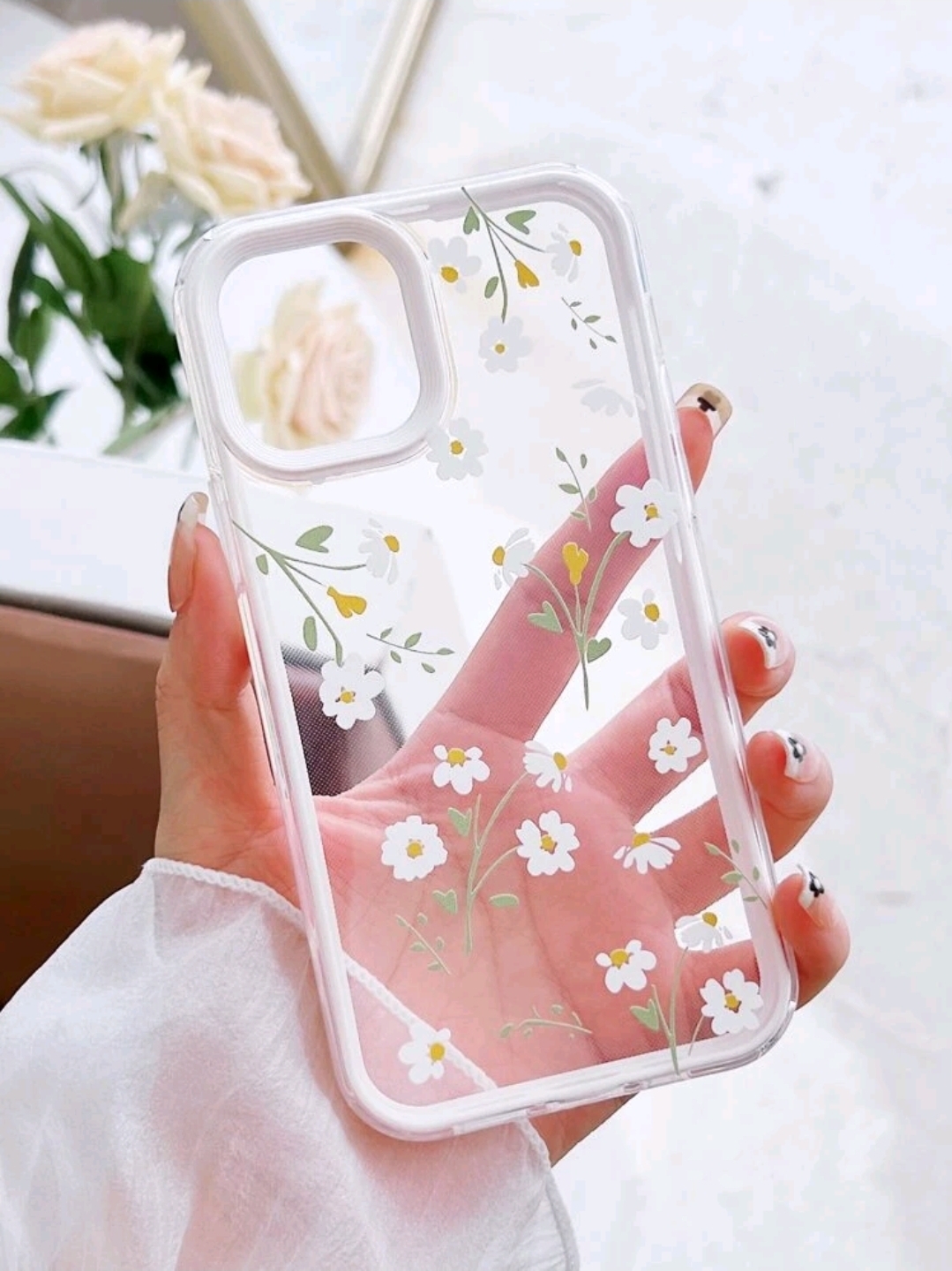 Floral Clear Phone Case, WAC-0014