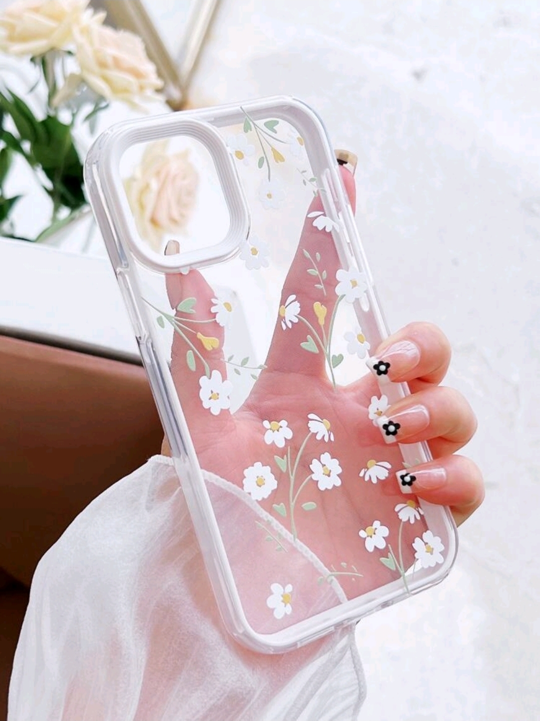 Floral Clear Phone Case, WAC-0014