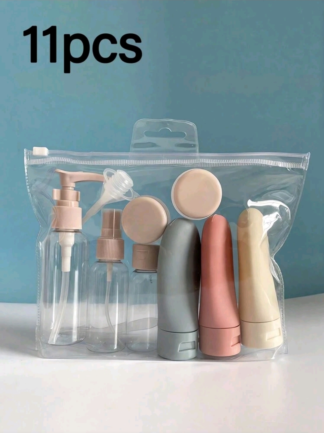 11pcs/Set Travel Cosmetic Lotion Refillable Bottle Set , WAC-0016