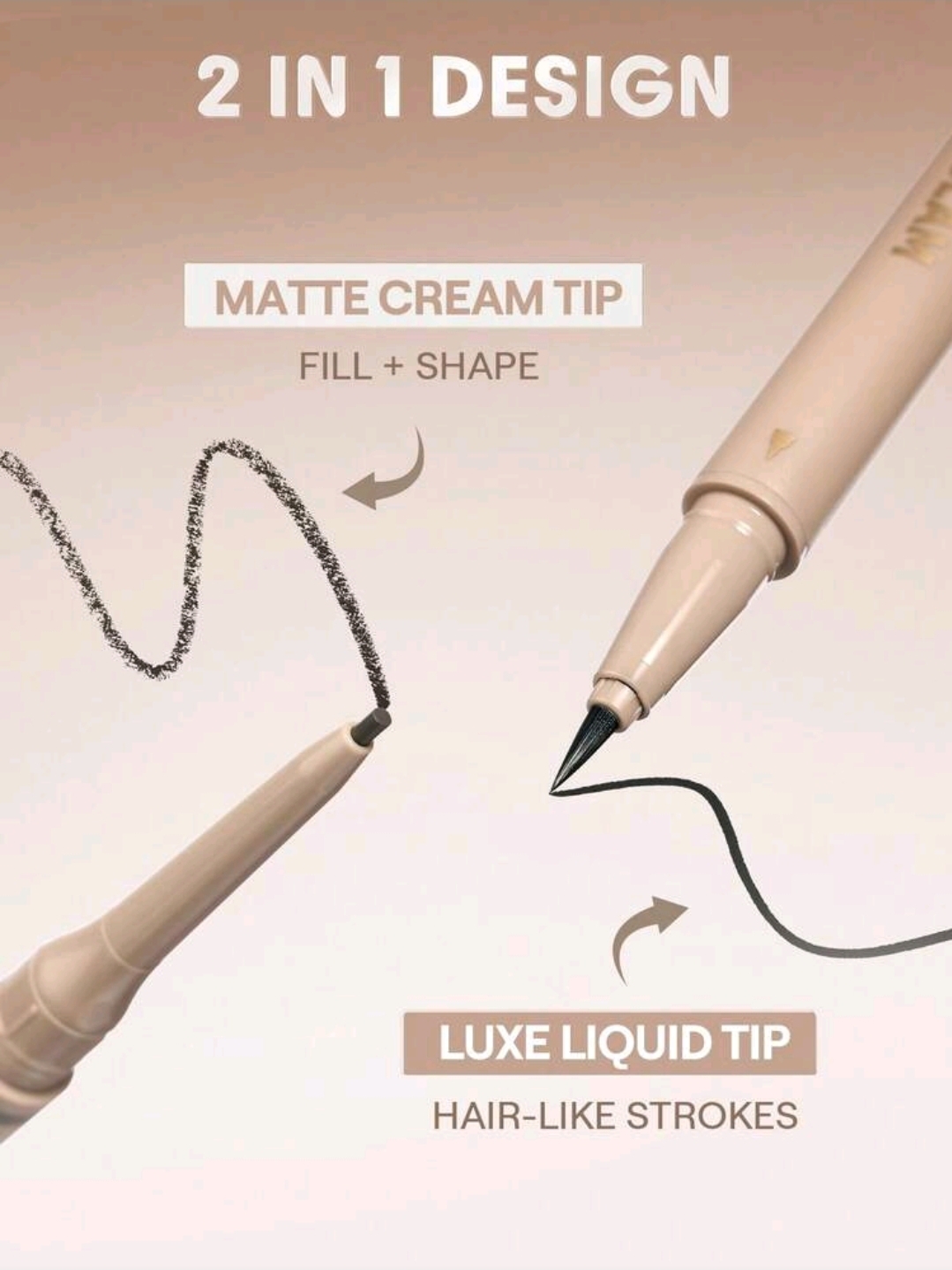 SHEGLAM 2-In-1 ( TAUPE Color ) Brow Pencil-Waterproof Liquid Eyebrow Makeup, WMU-003