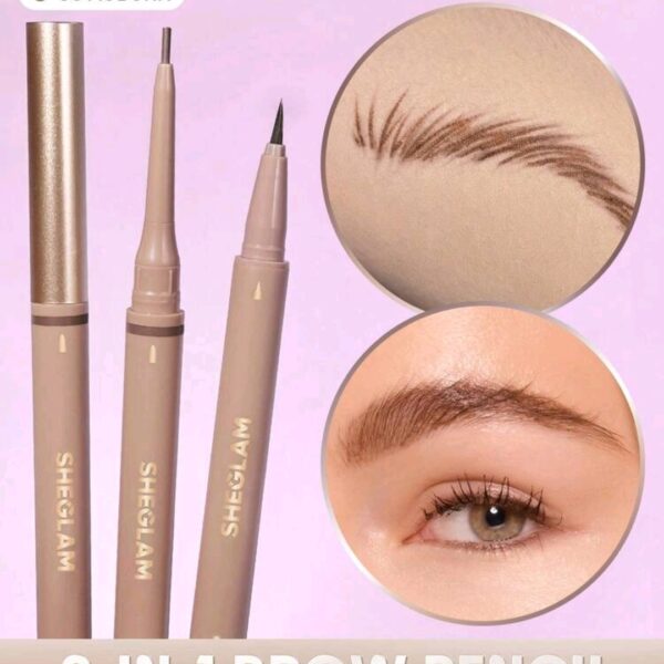 SHEGLAM 2-In-1 ( Auburn Color ) Brow Pencil-Waterproof Liquid Eyebrow Makeup, WMU-004
