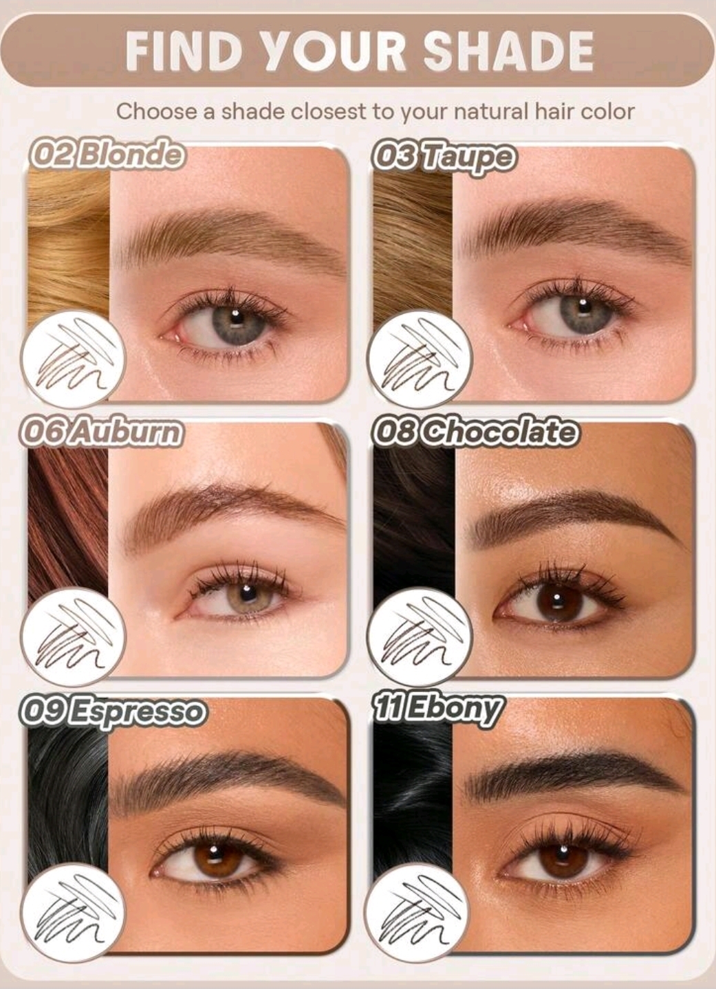SHEGLAM 2-In-1 ( TAUPE Color ) Brow Pencil-Waterproof Liquid Eyebrow Makeup, WMU-003