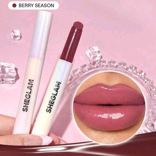 SHEGLAM Lip Plumper- ( Berry Season color ) Solid Lip Gloss Non-Stick Makeup, WMU-005