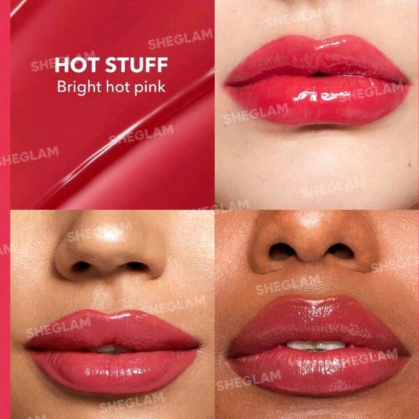 SHEGLAM Lip Plumper-( Hot stuff color ) Solid Lip Gloss Non-Stick Makeup, WMU-006
