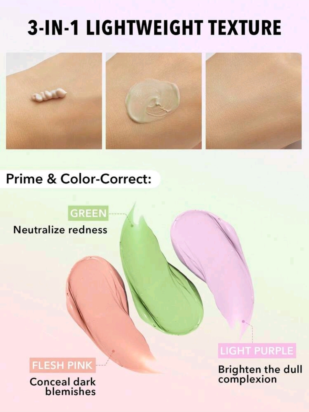 SHEGLAM Triple Threat Correcting Primer 3 In 1 Color Makeup, WMU-008
