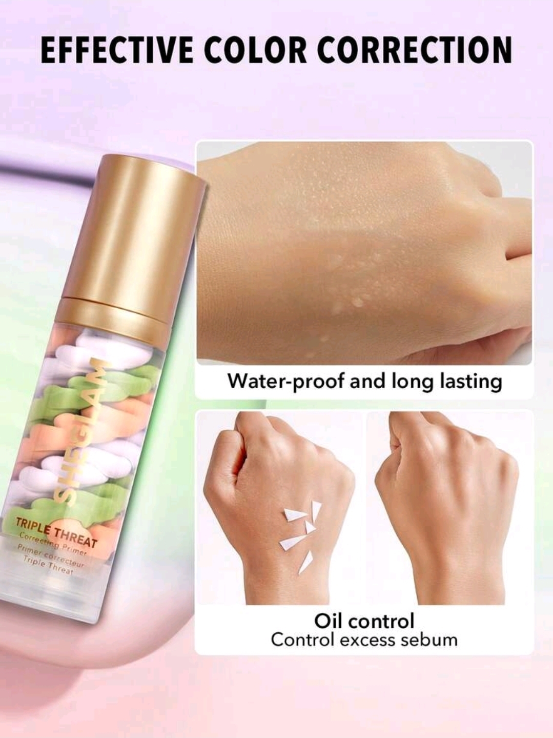 SHEGLAM Triple Threat Correcting Primer 3 In 1 Color Makeup, WMU-008