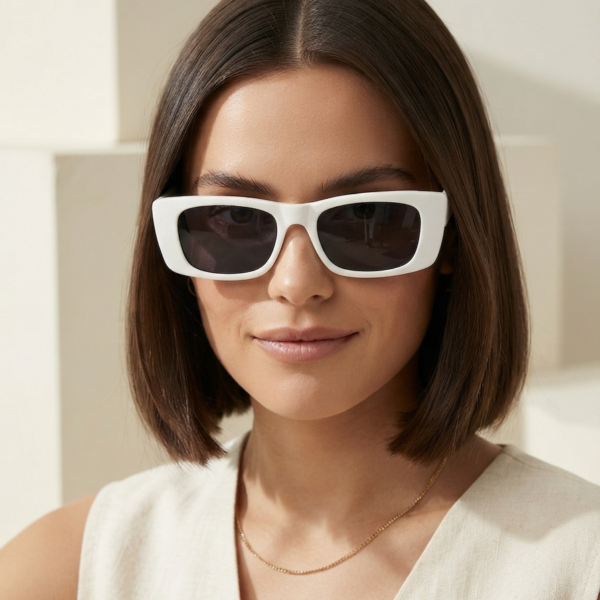 White Frame sunglasses WAC-0024