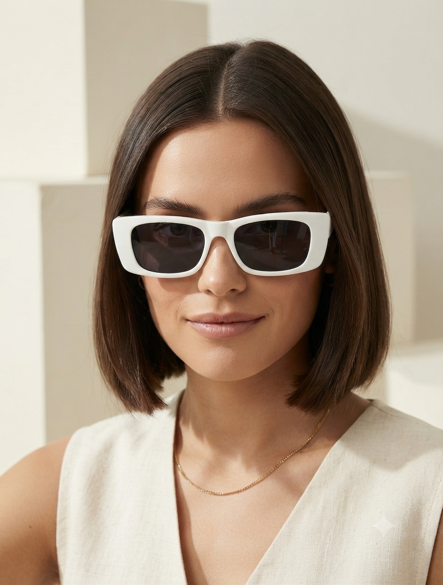 White Frame sunglasses WAC-0024